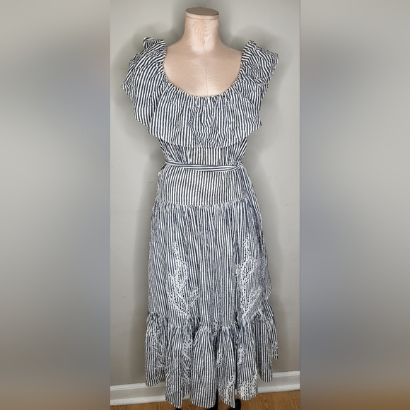 Tory Burch Black and White Striped Dress - Picture 4 of 13